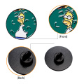 Fabrik benutzerdefinierte billige hochwertige Metallrunde Weiche Simpsons Emaille Revers Pin